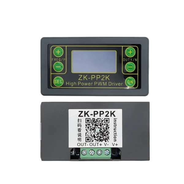 ZK-PP2K 8A 150W DC 3.3V-30V 12V 24V PWM dimming motor speed solenoid valve pulse frequency adjustable cycle time delay