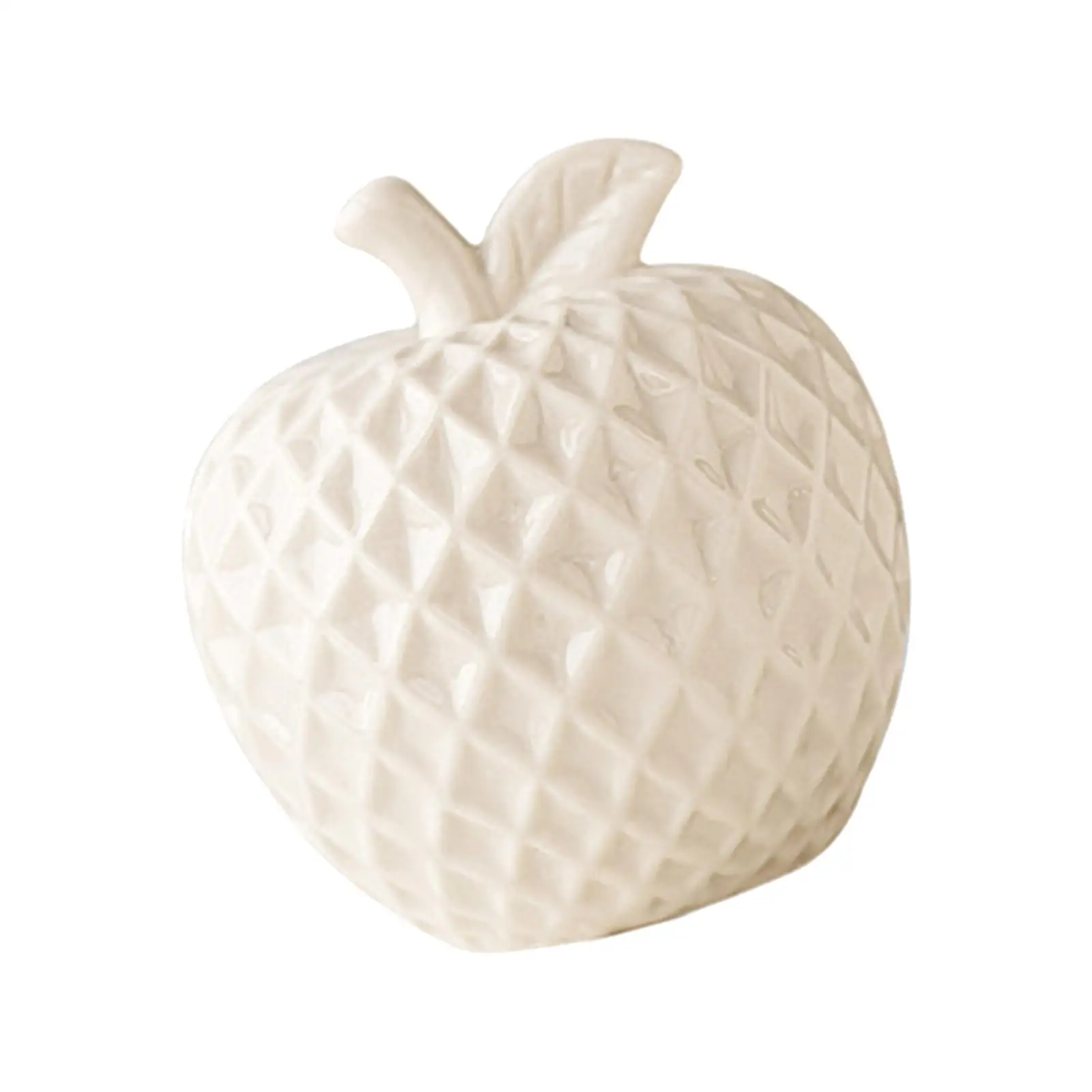 Apple Ceramic Statue Minimalist Collectible Desktop Ornament Fruit Sculpture for Desk Shelf Office Centerpiece Housewarming Gift