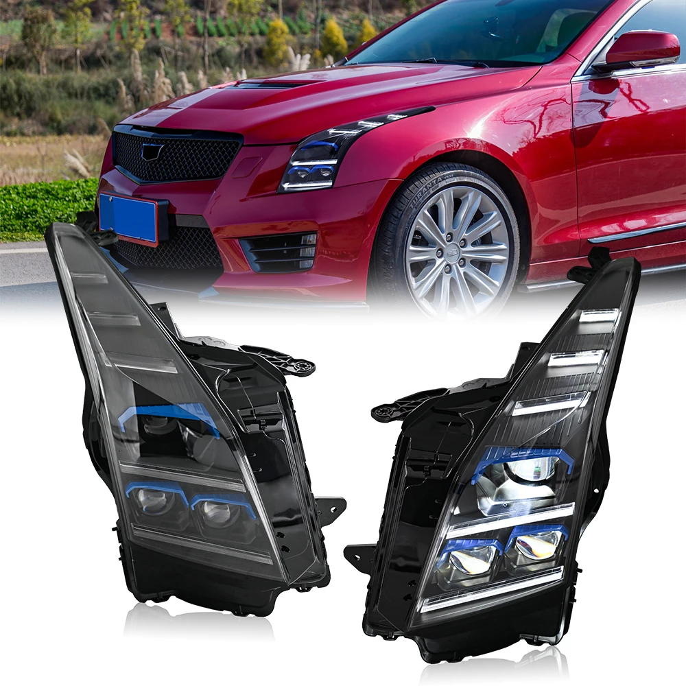 

Pair Projector Lens LED DRL Running Lamp Headlight Assembly For Cadillac ATS ATS-L 2013-2019 Halogen Headlamp