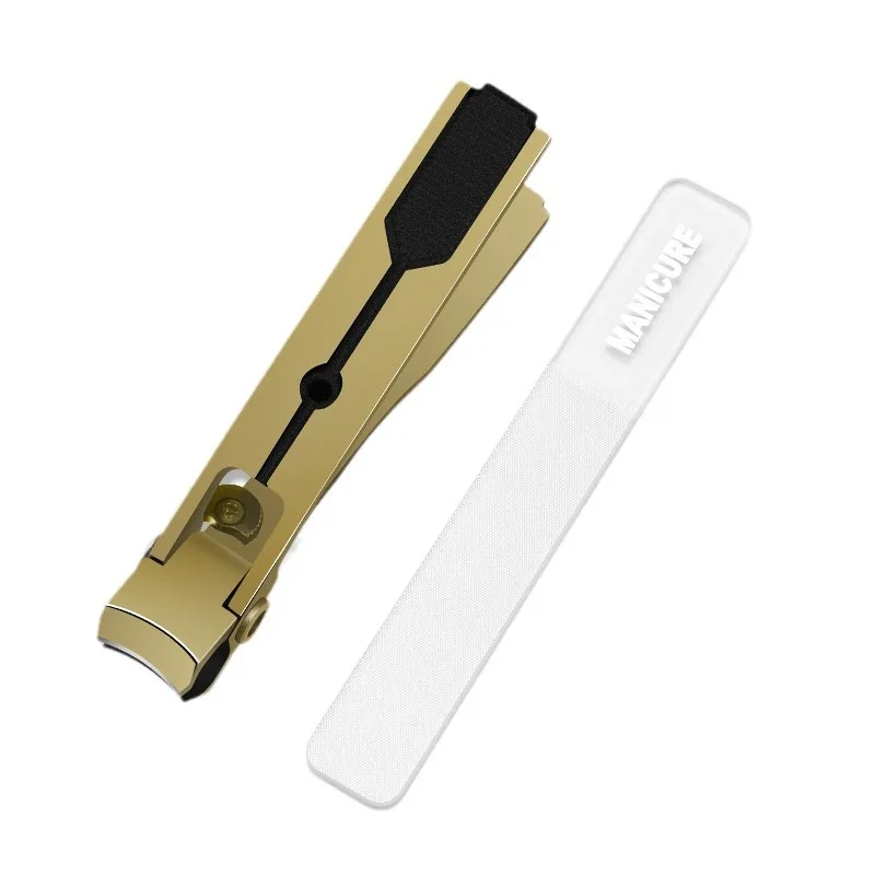 2PCS Stainless Steel Wide Jaw Nail Clipper Set for Thick Ingrown Toenails with Glass Polishing File Professional Manicure Tool