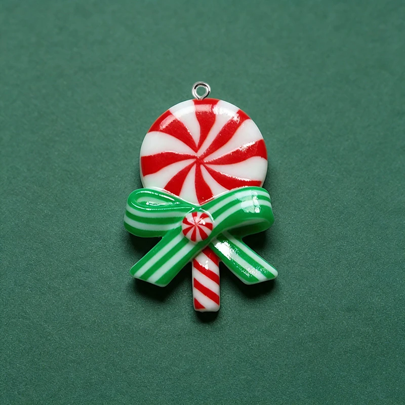 10Pcs Christmas Candy Tree Cane Resin Charms Pendants For Jewelry Making Accessories DIY Earrings Necklace Keychain