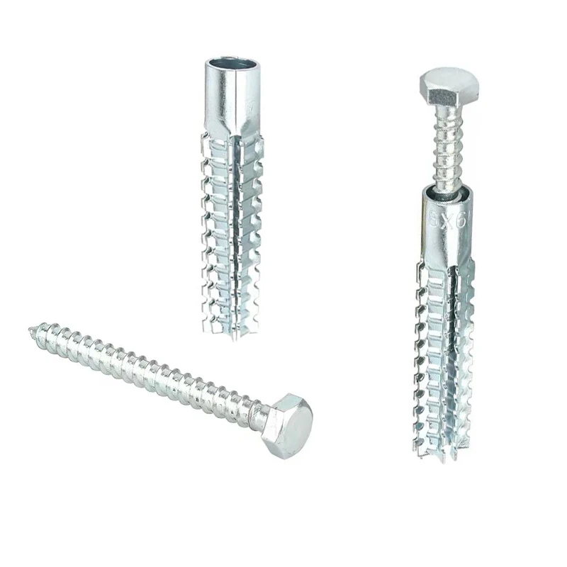 M8 M10 Tree Shaped Wall Anchor with Hexagonal Head Screws Metal Expansion Bolt for Concrete Hollow-Wall Wooden Wall 20-200Pcs