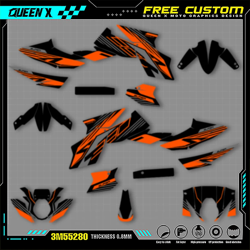 

Queen X MOTOR Motorcycle Graphics Background Decals Stickers Kits For KTM Duke 990 2005-2016 990R 2007-2013 007