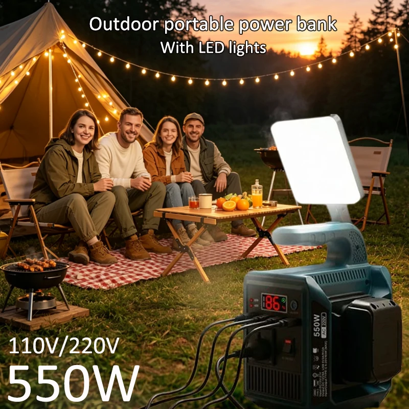 550W Portable Inverter for Makita/Dewalt/Milwaukee/BOSCH/Einhell/WORX18V20V Battery with USB TYPE-C Outdoor Portable Power Bank