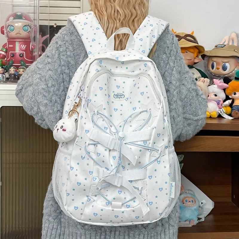 Korean Fashion Teen Girls Daypack Middle School Student Schoolbag Casual Travel Rucksack Large Capacity Book Bag Kawaii Backpack