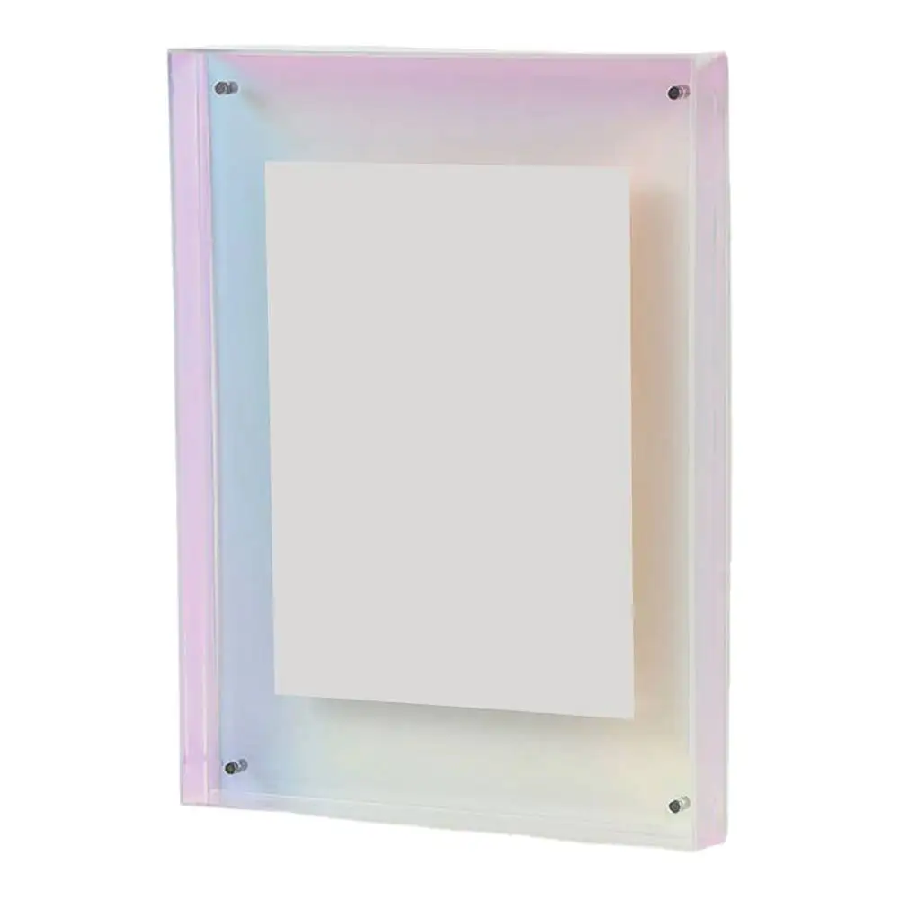 Clear Photo Frame 16x21cm Fluorescent Red Shining Blue Orange Gray For DIY Home Wall Desktop Picture Display Decor