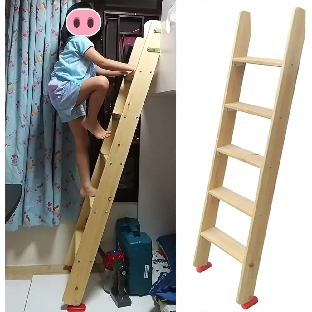 سلم سرير خشبي بطابقين قابل للتعديل مع خطوات مبطنة للأطفال وكبار السن والمعاقين، مثالي للمساكن والتصميم التركيز على السلامة