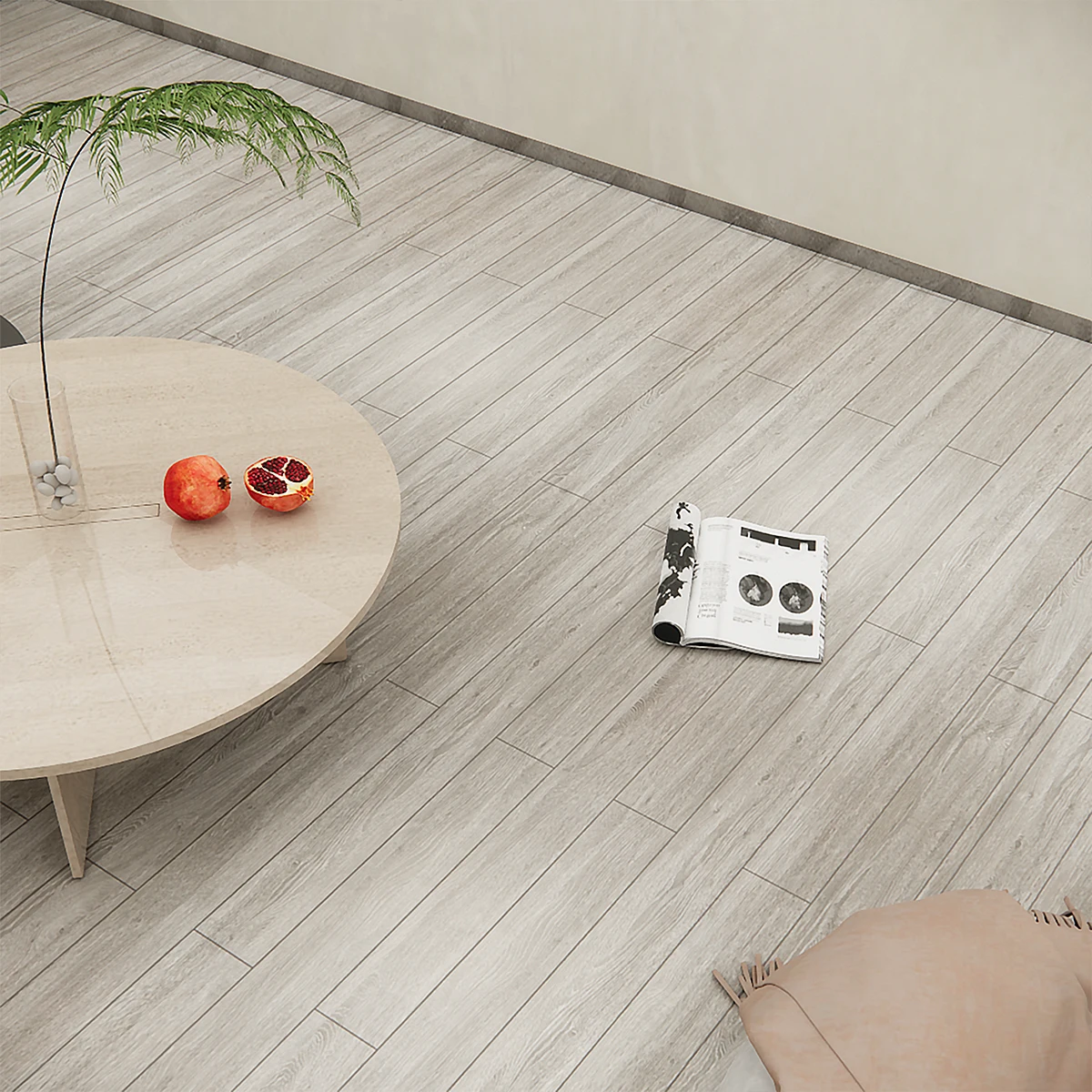 Wear Resistant Anti Slip Wood Grain Floor Sticker Self Adhesive Waterproof Vinyl Flooring for Living Room Bedroom Apartment