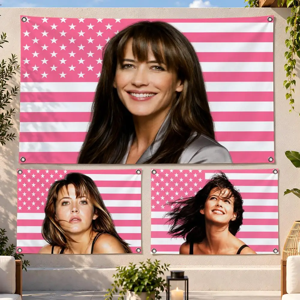 Actor French Cinema Sophie Marceau Flags Fan Flag Banner Wall Hanging Outdoor Yard Camping Dorm Garage Party Home Decor Gift
