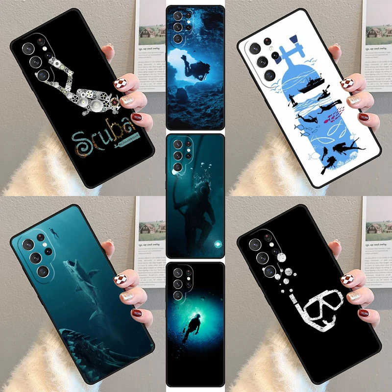 

Чехол для телефона Diver Diving для Samsung Galaxy S23 S21 S20 FE S24 S25 S22 Ultra Note 10 20 Plus, силиконовый чехол