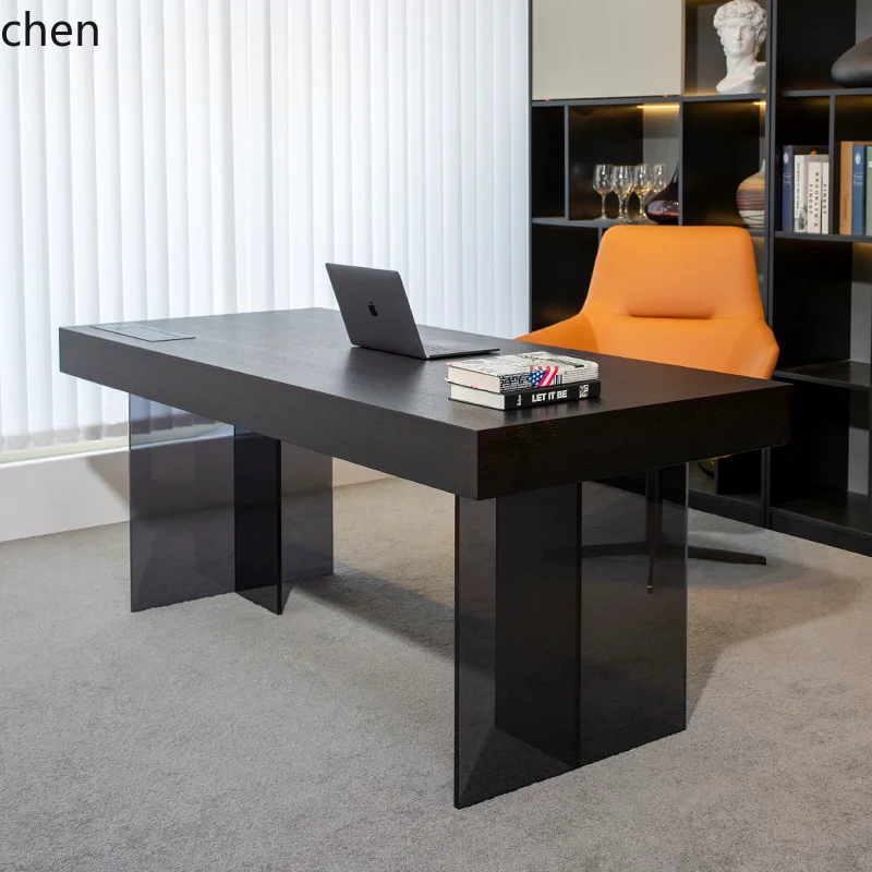 

ZML solid wood desk modern study small apartment minimalist computer desk simple office desk and chair