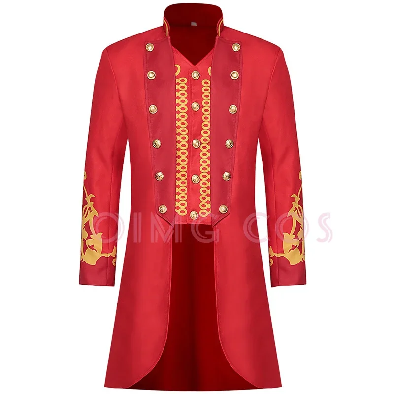 

Men's coat solid color printed patchwork court men's uniform standing clothing collar Clothing Tailcoat