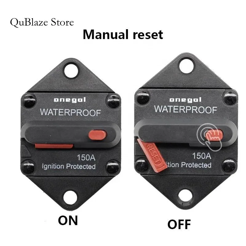 30A 40A 50A 60A 70A 80A 100A 110A 120A 130A 140A 150A AMP 12-48V DC قطاع دارة فيوز إعادة تعيين قارب السيارة السيارات مقاوم للماء
