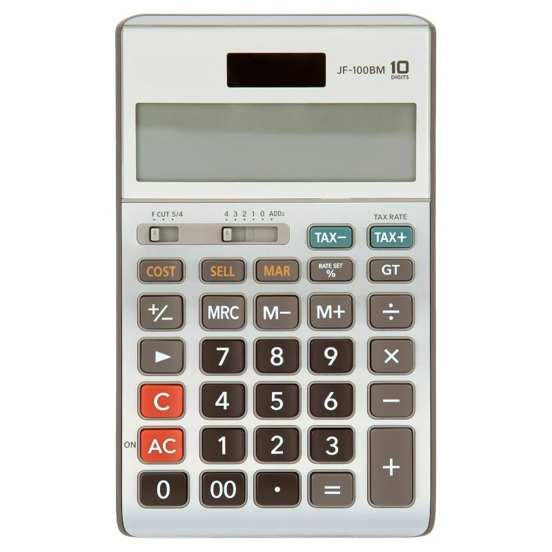 Solar Desktop Calculator with Big Display, Independent Memory, and Tax Functions