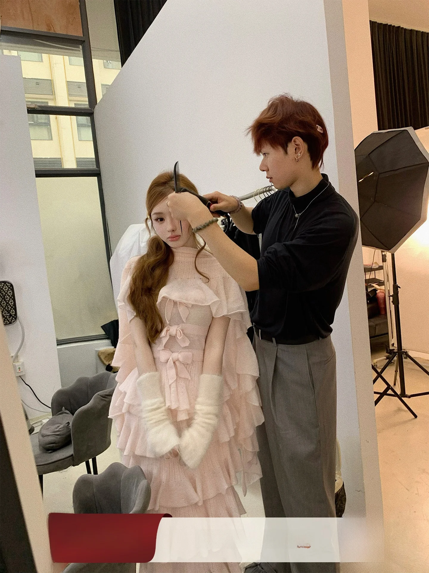 

Комплект из блузки и юбки DoggyQin из ультратонкой шерсти альпака для женщин, юбка-кейк с кружевным подолом, модный осенне-зимний наряд