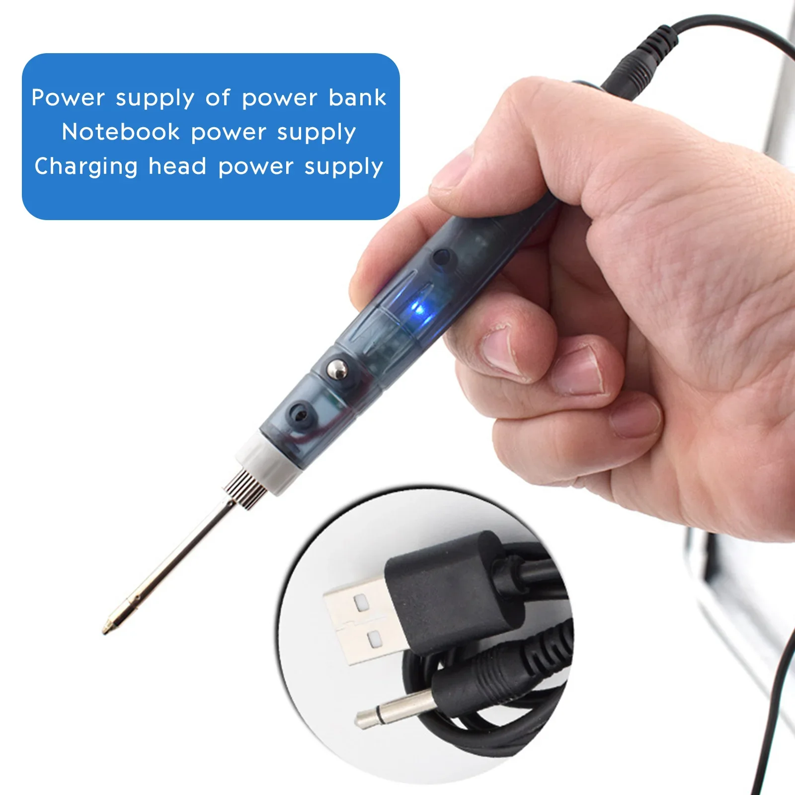 

Portable USB Soldering Iron, Electric Heating Tools, Rework with Indicator Light Handle, Welding Gun, BGA Repair Tool