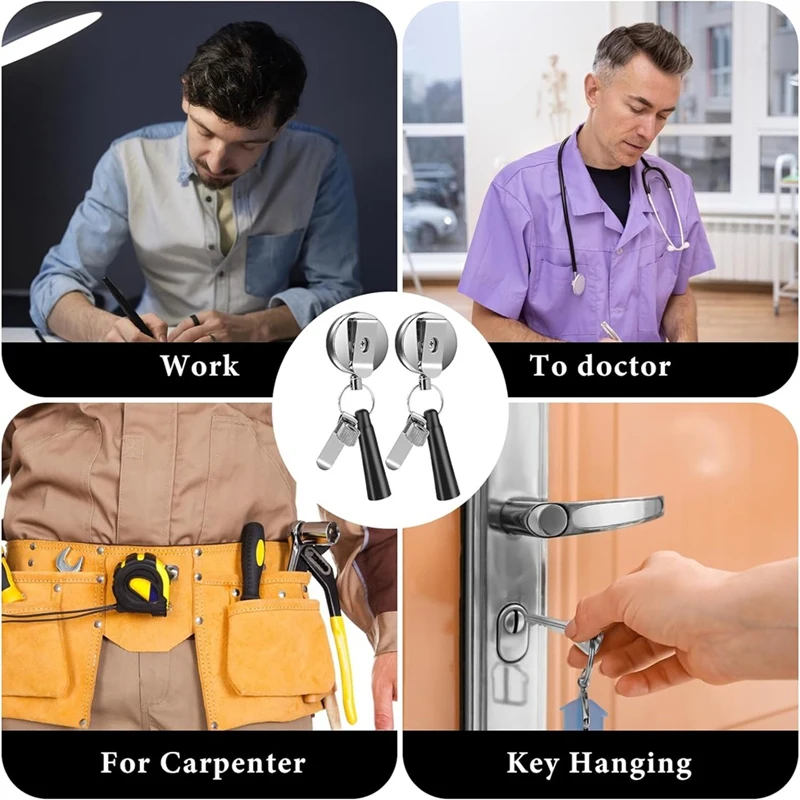 Heavy Duty Retractable Pull Pen Pencil Holder Universal Retractable Lanyard Pen For Carpenters,Nurses,Waitresses