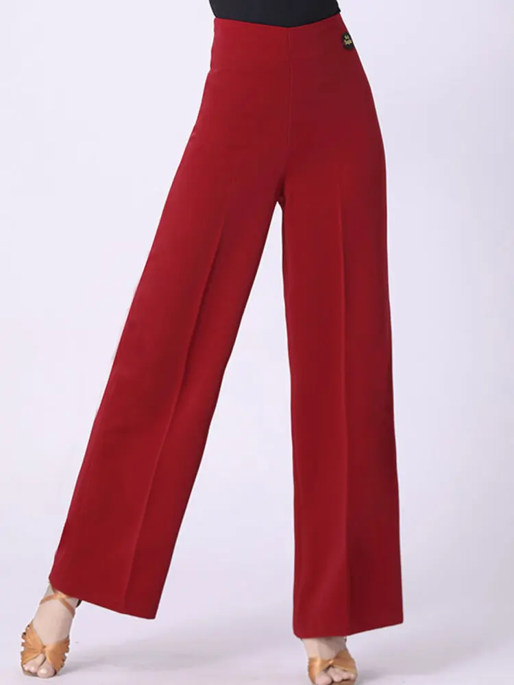 Solid Color Ballroom Dance Competition Female Pants Bandage Classical Slim Fit Standard Urban Luxury Latin Women Waltz Trousers