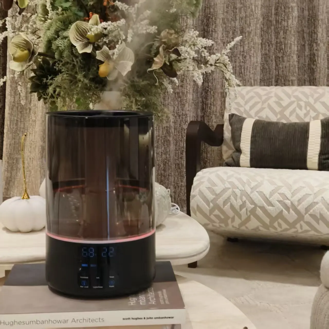 Electric Cool Mist Ultrasonic Humidifier Essential Oil Aromatherapy Diffuser Touch Control Color Changing LED Low 1 Year