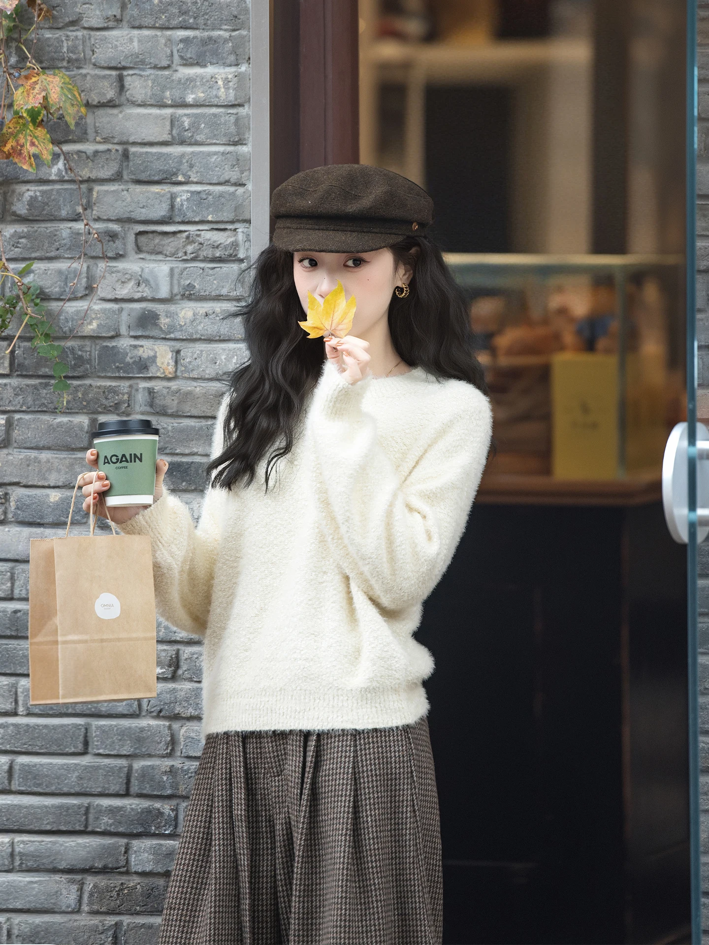 

Loose Fit round Ne Knitted Sweater Soft Cozy Base Layer Korean Sle Lazy Faion Women's Winter Clothing New Arrival