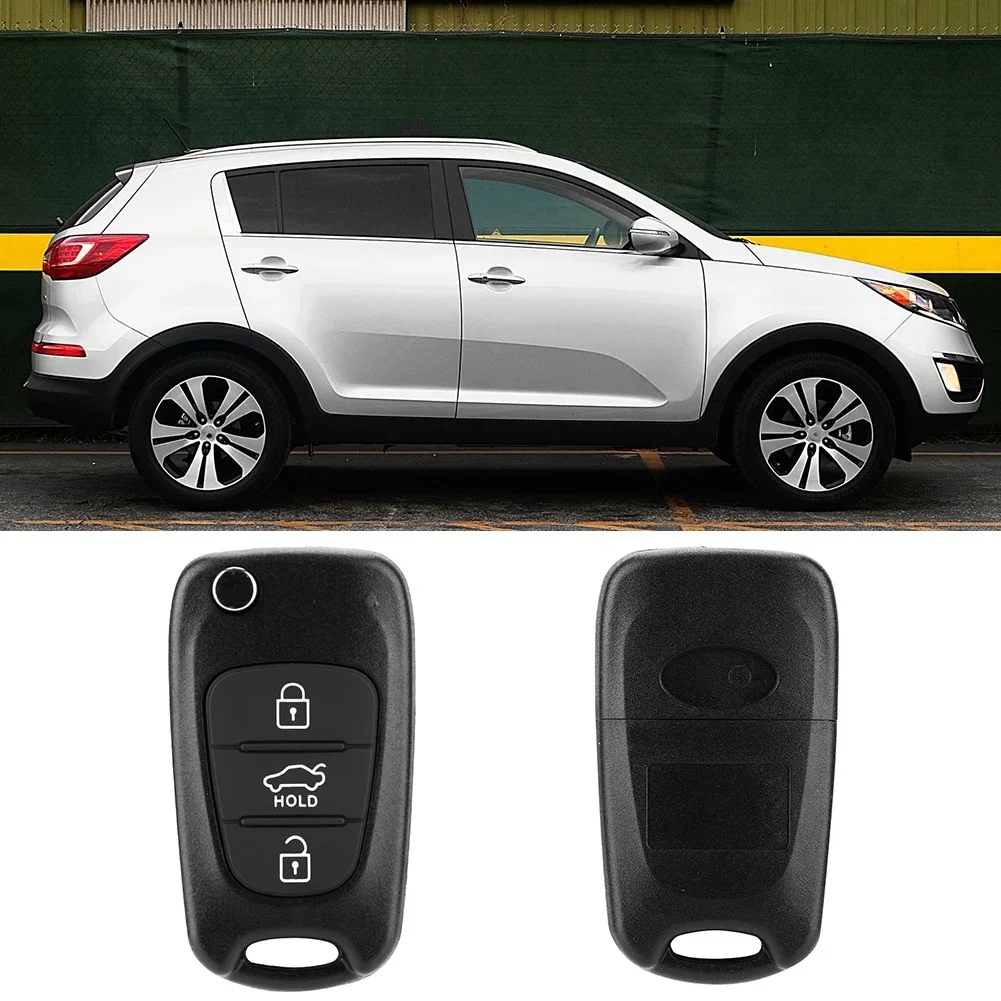 Flip 3 Button Remote Key Fob Case Shell Cover Fit For KIA Rondo Sportage Soul Rio