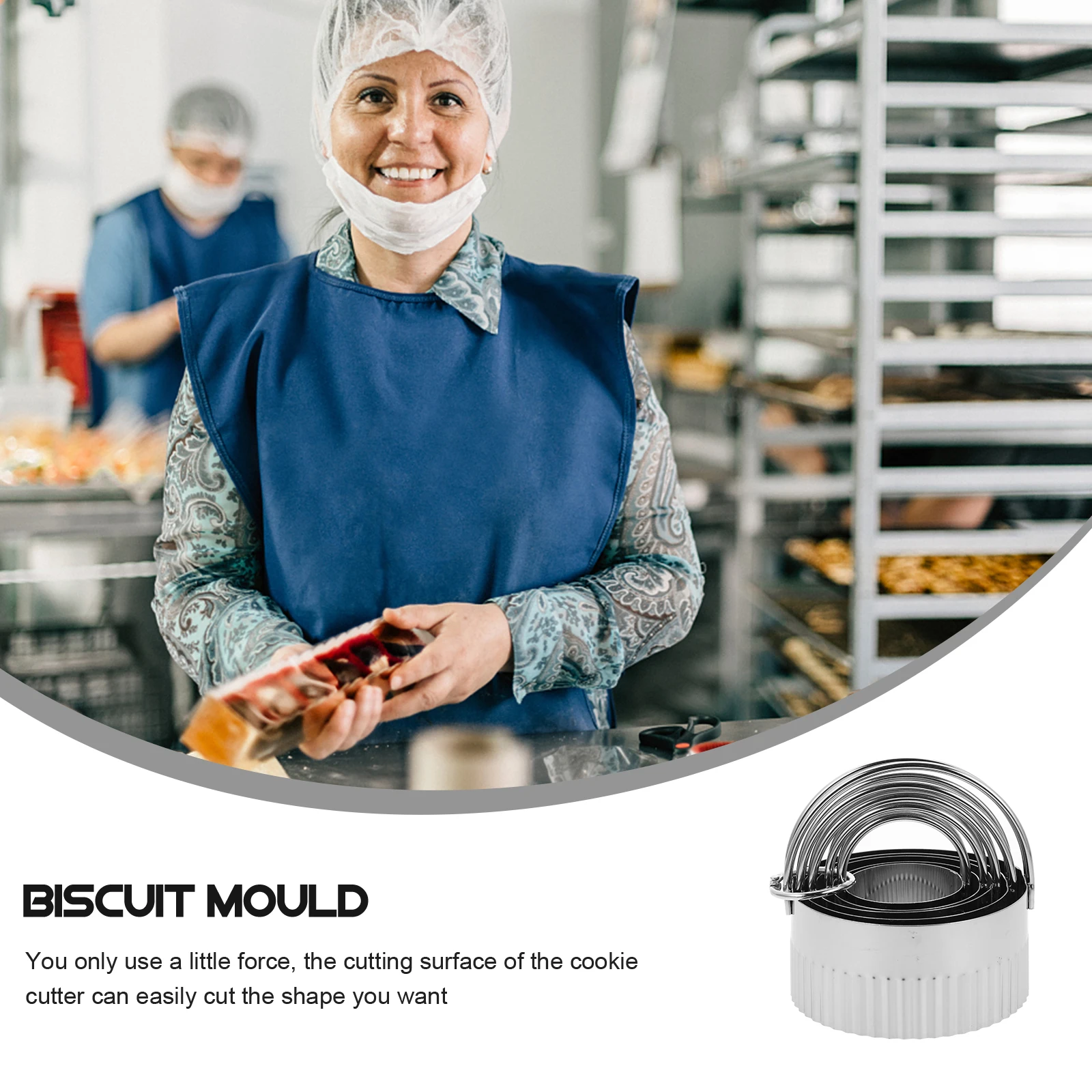 

5 piece Stainless Steel Mousse Rings Baking Mold Cookie Shapes Lightweight Portable Smooth Edges Easy to Use Biscuits