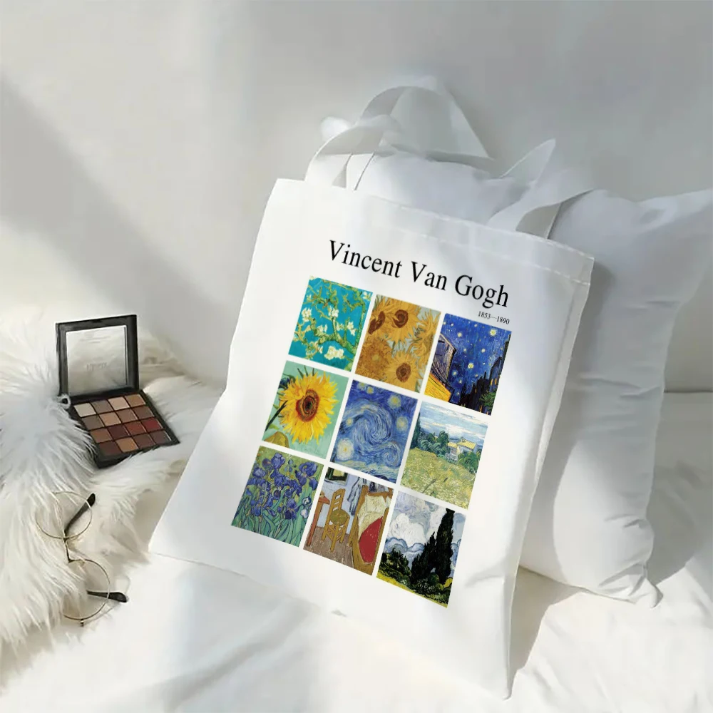 Vincent Van Gogh Capacious Tote Bag, Casual Portable Shoulder Bag ,Lightweight Shopping Bag, Big Reusable Linen Cloth Bag