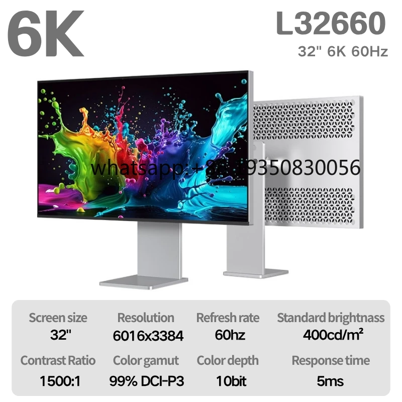 TCOIOR 32 Inch 6K 60Hz Retina Display Aluminum Vertical Screen DP Type c for Laptop for Desktop Photography Gaming-New