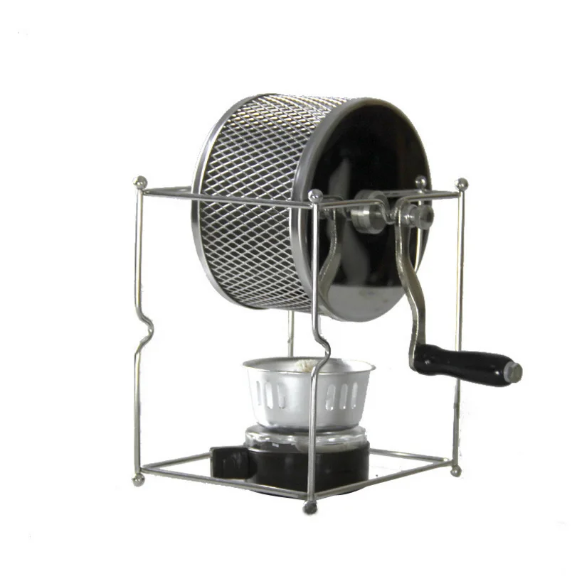 

Household Hand-cranked Bean Roaster Small Stainless Steel Roller Coffee Bean Roaster Multi-function Bean Roaster