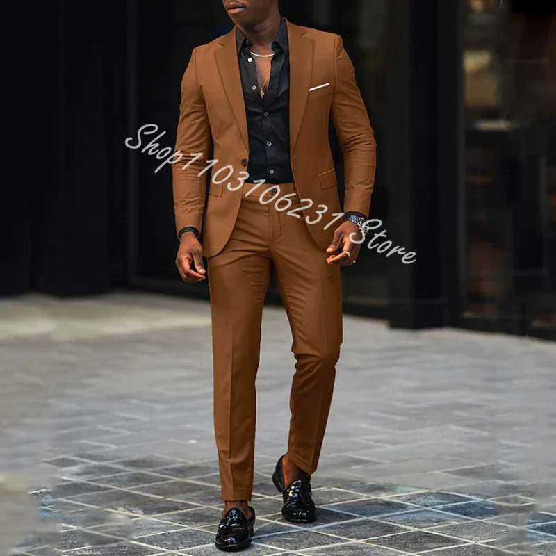 

New Costume Slim Fit Men Suits Slim Fit Business Groom Tuxedos For Formal Wedding Suits Jacket Pants 2 Piece Terno Masculino