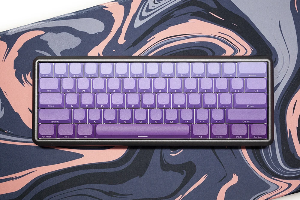 Imagem -03 - Gks Violet Gradient Keycap Low Profile mx Stem Gaming Teclado Mecânico Dye Subbed Keycap Fonte Side Print Roxo Fino