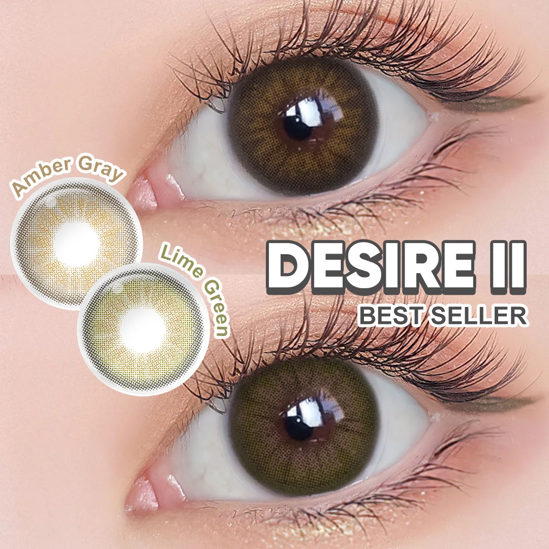 MAGISTER Desire II Lime Green Colored Contact Lenses For Eyes Colored Lenses Beauty Cosmetic Contacts Lens 14.0mm 1Pair 6 Months