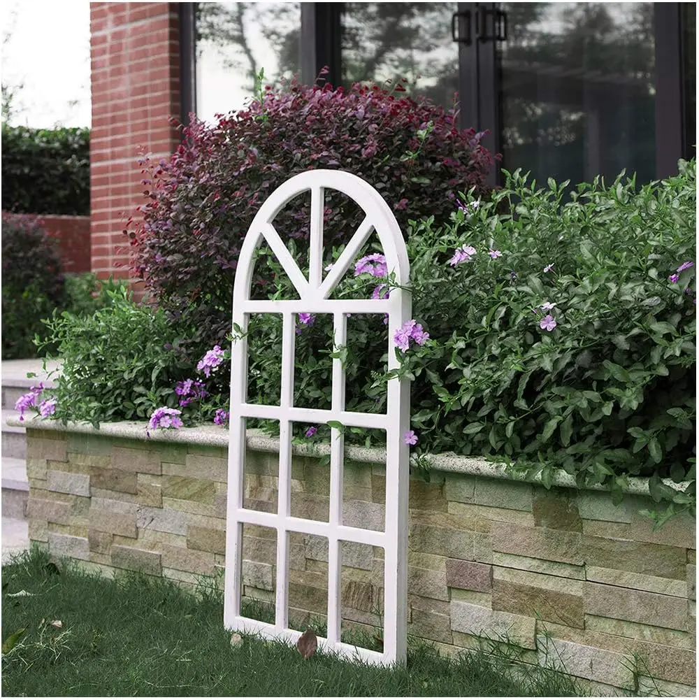 Comfort corner Window Frame Wall décor Rustic Arch Wooden Window Pane Country Farmhouse Decorations  20