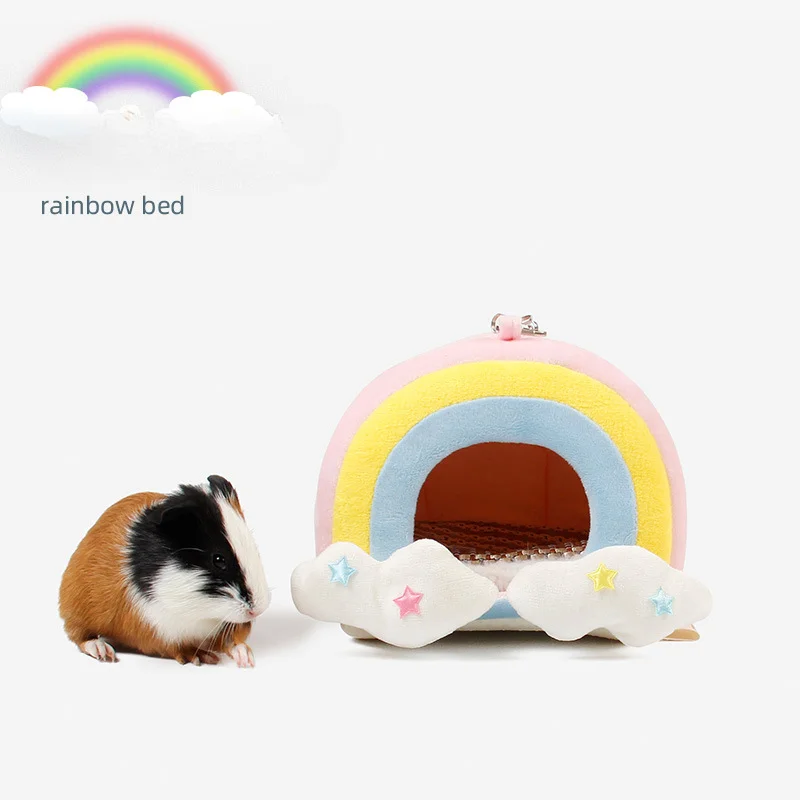 Nido cálido para mascotas, Mini jaula de dibujos animados, conejo, ardilla, conejillo de indias, nido de animales, roedor de invierno, rata, erizo, Hurón, cama cálida para mascotas