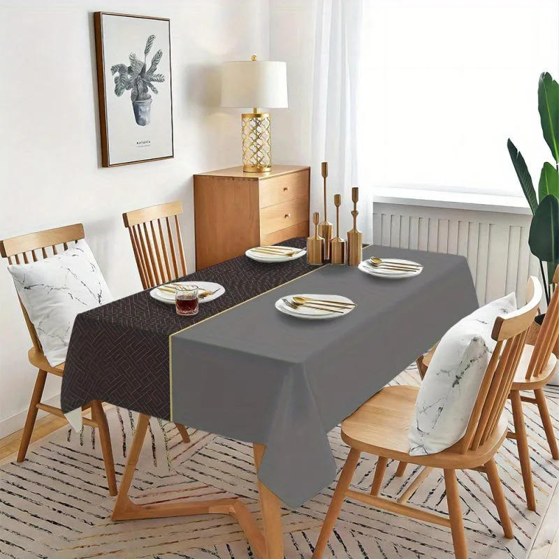 Polyester tablecloth, minimalist style tablecloth, rectangular multi-colored printed flower tablecloth.