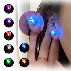 1pc Fashion Colorful Luminous LED Earrings Men Women Bar Rave Wedding Party Ear Zircon Studs Jewelry Colorful Glowing Earring