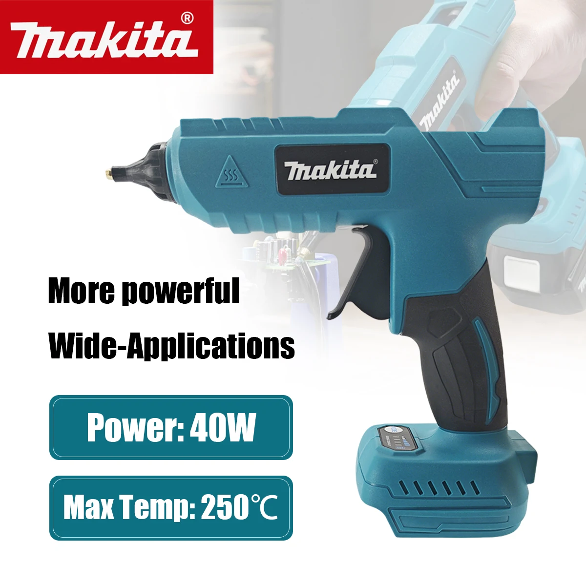 

Makita Cordless Electric Handheld Hot Glue Gun Repair DIY Tool Hot Melt Welding Hot Air Gun Anti-scald Nozzle For 18V Battery