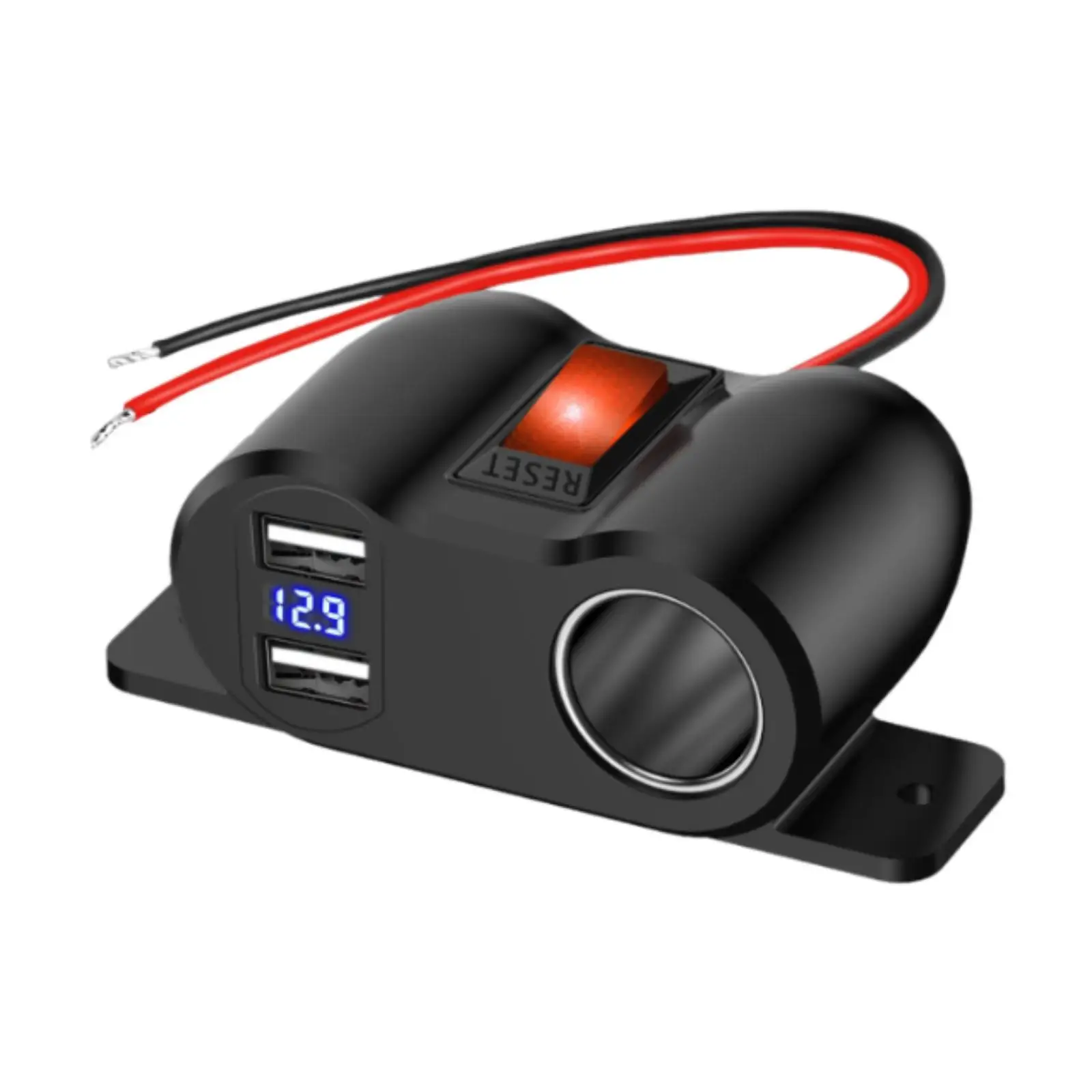 이중 USB 콘센트 차량용 라이터 소켓, 설치가 간편한 교체용 차량용 충전기 (스위치 포함), 자동차, 선박, 트럭, RV 차량용