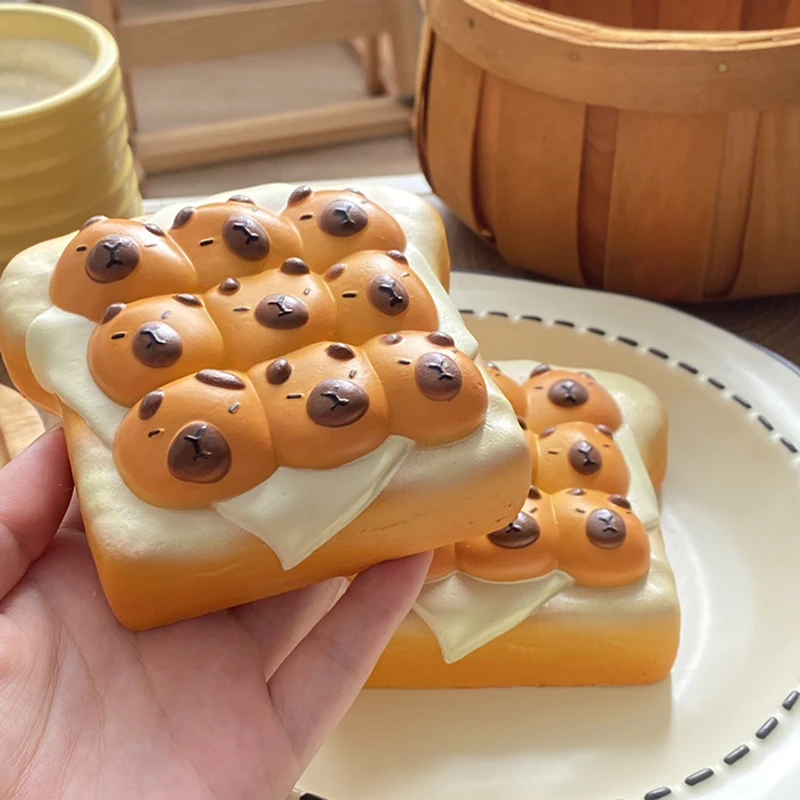 Capybara Toast JxToy pour enfants, jouet à presser TPR à montée lente, bulle soulignée, instituts spongieux, cadeau de fête de Noël