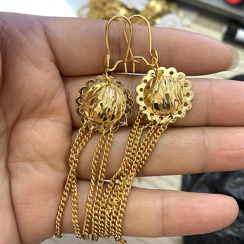 Ethiopian Earrings Arab African Eritrea Habesha Gifts  Gold Color S Jewelry for Women/Girl Wedding Party image 4