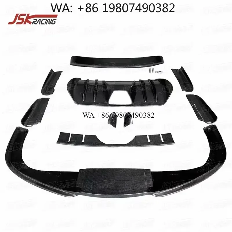 Wmwmnu Carbon Fiber Front Lip Rear Diffuser Body Kit for 2005-2009 F430 HM Style Half Car Exterior Accessories