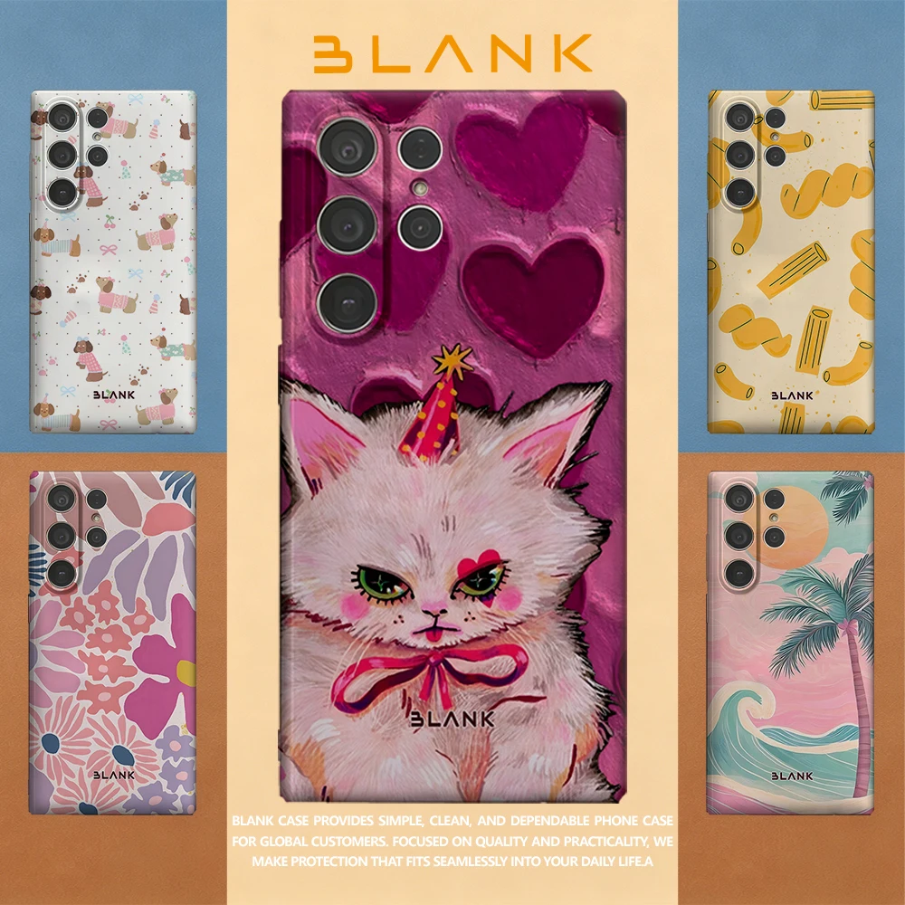 Party Cat For Samsung Galaxy S26 S25 S24 A56 A36 Phone Case Protection Cover for Women Girl Blank