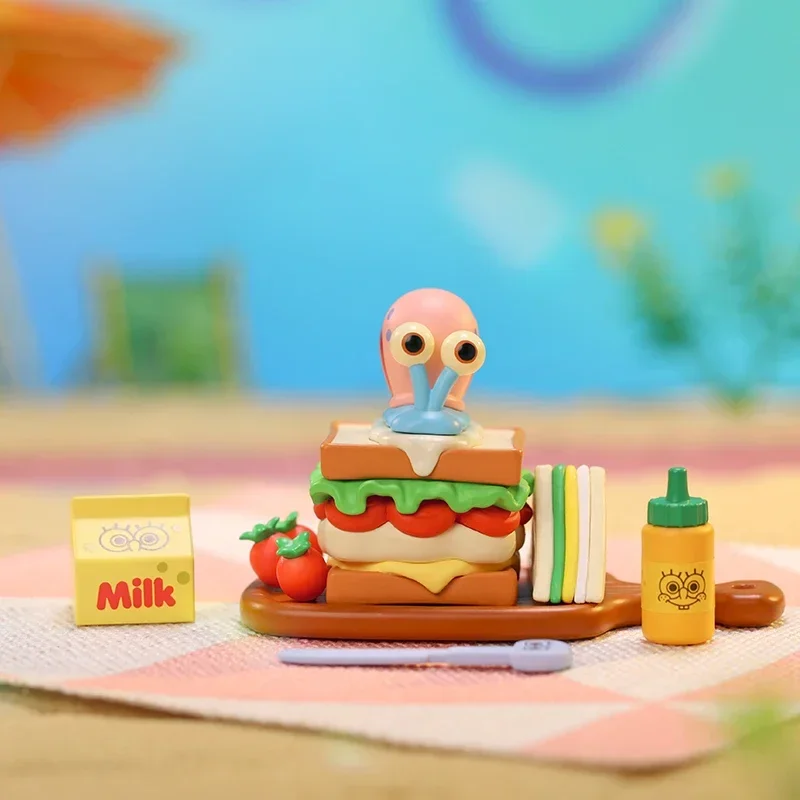 POP MART SpongeBob Picnic Party Series Blind Box Toys Kawaii Anime Action Figure Desktop Decoration Surprise Mystery Box view 2