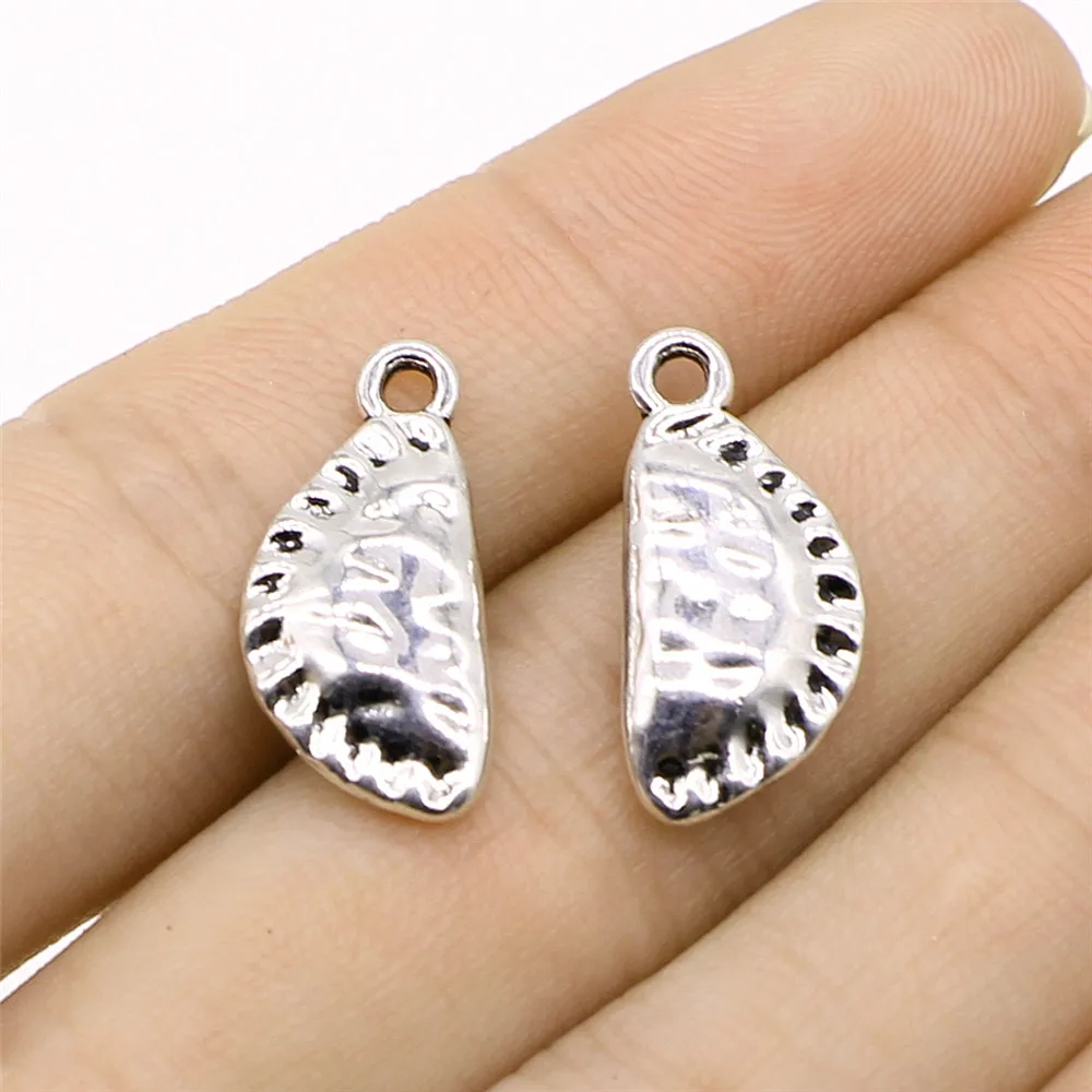 10pcs 10x22mm Antique Silver Plated Food Dumplings Cornish Pasty Charms For Jewelry Making