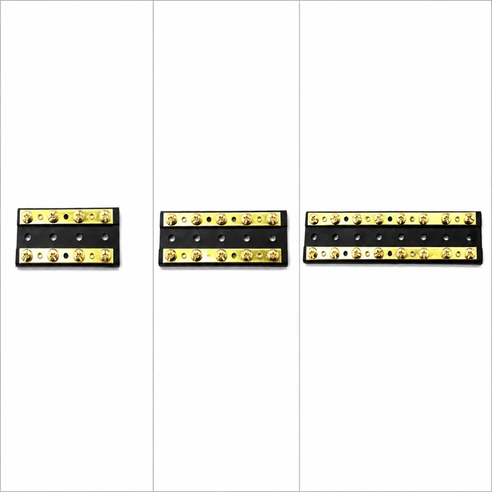 Dual Row Brass Bus Bar Terminal Block with Screw Connections for 12V 24V Power Distribution in Boat RV Yacht Car Wiring Systems