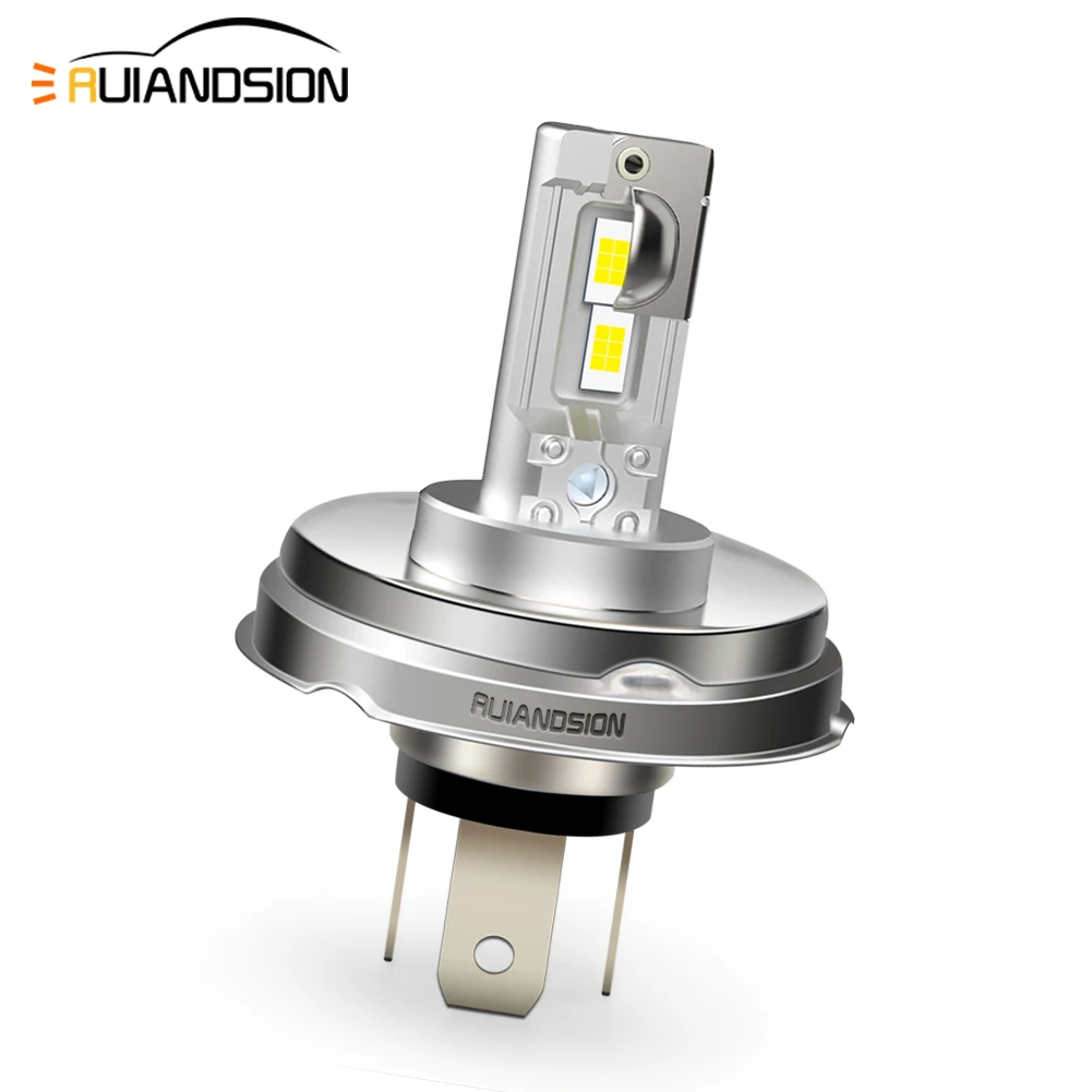 RUIANDSION BA20D H6 LED Motorcycle Headlight 4000Lm High Bright P45T Headlamp 12-18V Hi/Lo Beam For Scooter UTV ATV Universal 2x