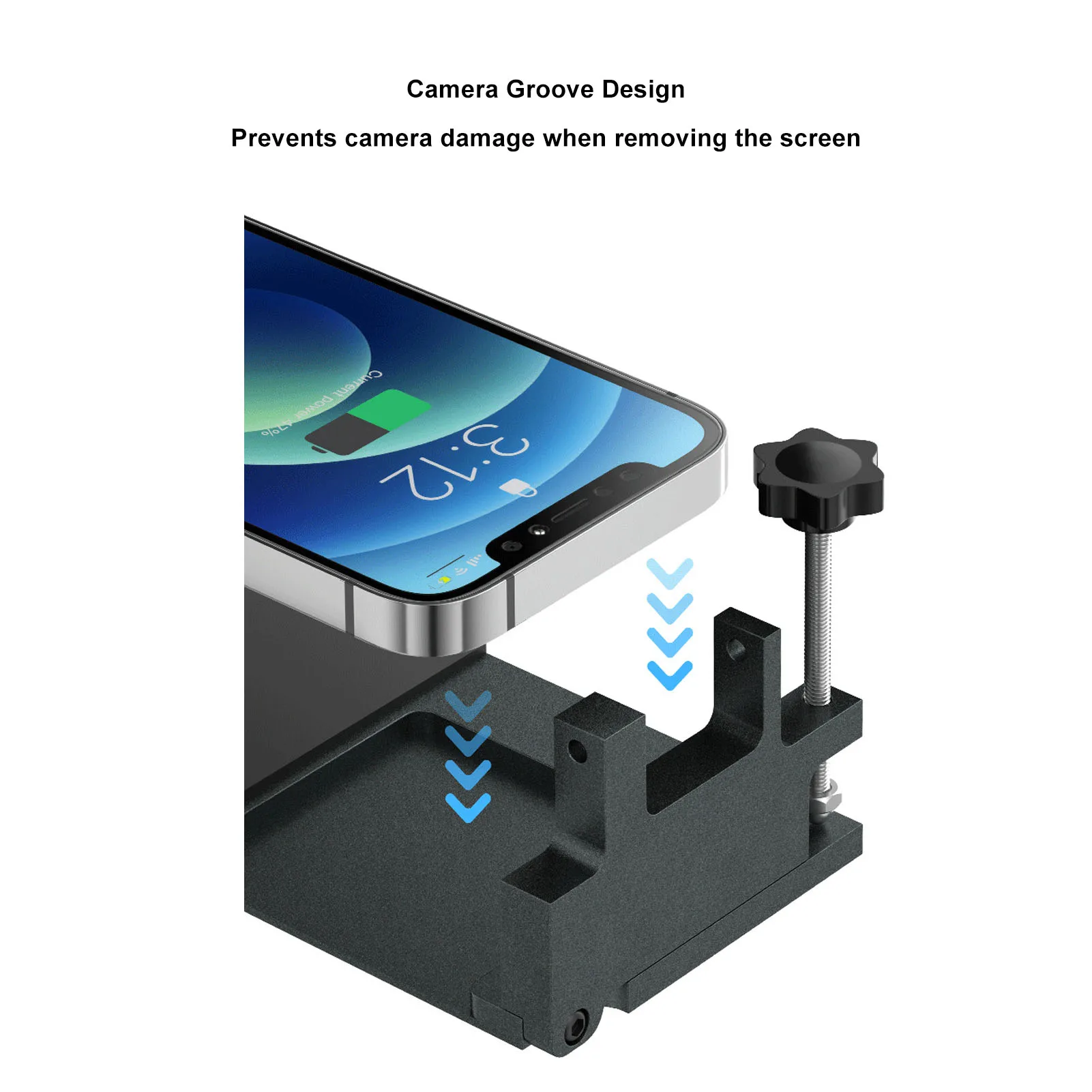 Bildschirmtrenner-Werkzeug, Handy-Bildschirmentferner, keine Heizung, Aluminiumlegierung, hohe Effizienz, einstellbare Größe für die Reparatur mobiler Geräte