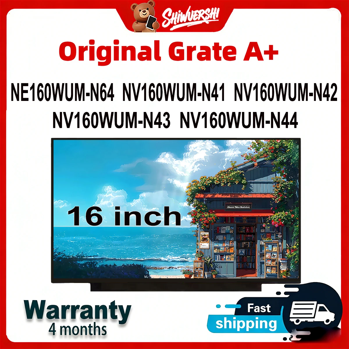 

Новый ЖК-экран для ноутбука A+ 16 дюймов, тонкая панель NE160WUM N64 NV160WUM N41 NV160WUM N42 NV160WUM N43 NV160WUM N44