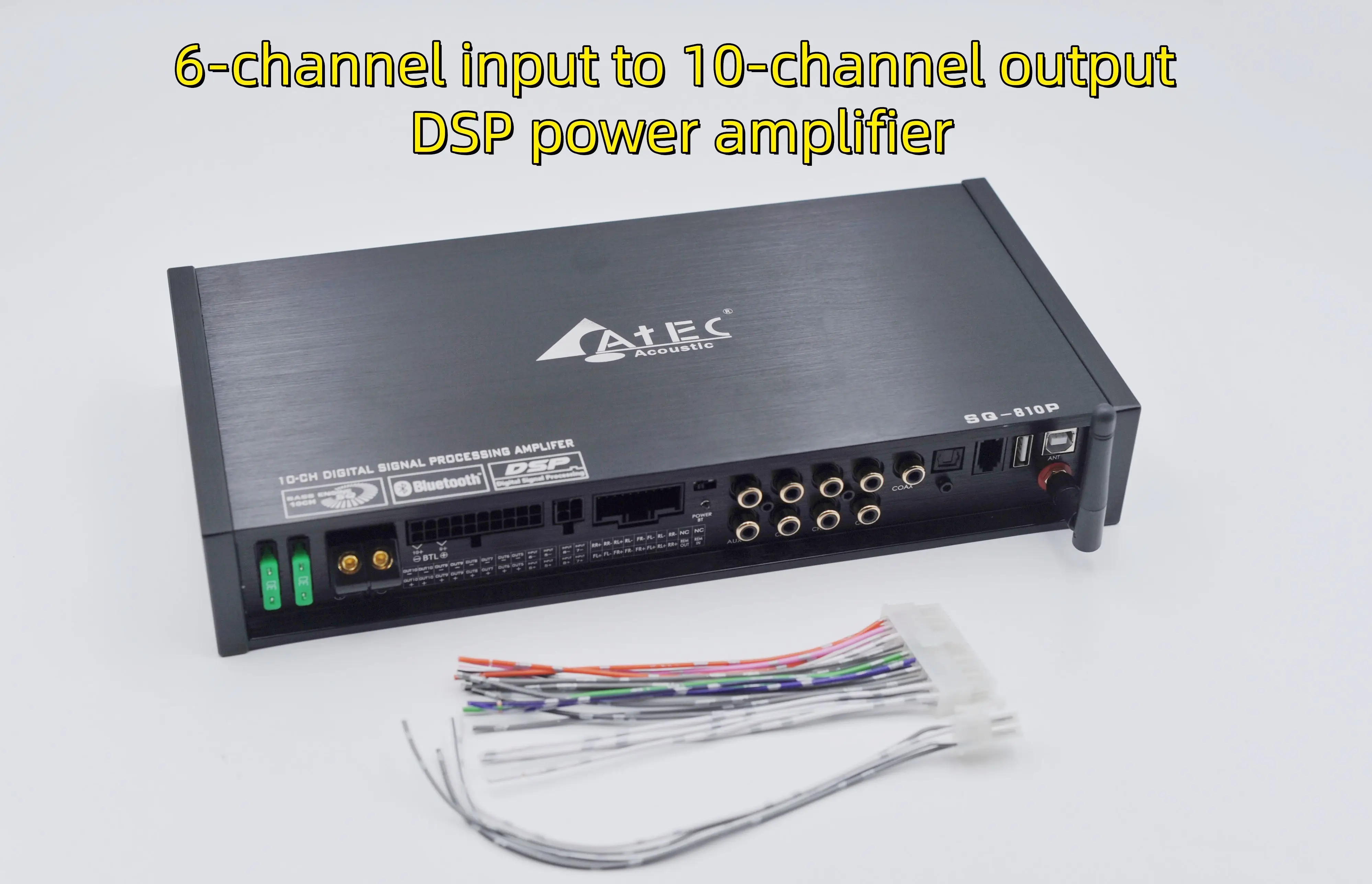ATEC 10-Channel RCA / 8-Channel High Level Output / 31-Segment EQ Computer Mobile Phone Debugging Car Audio DSP Amplifier Speake
