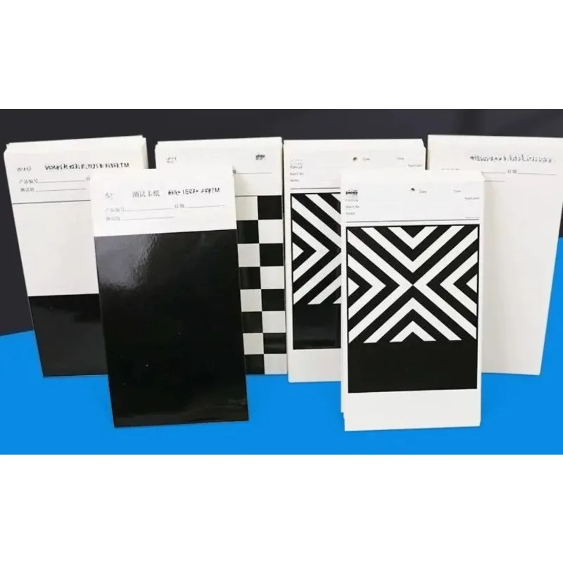 100pcs Opacity Test Card Black White Reflectivity Test Paper Diagonal Grid Coating Drawdown Card